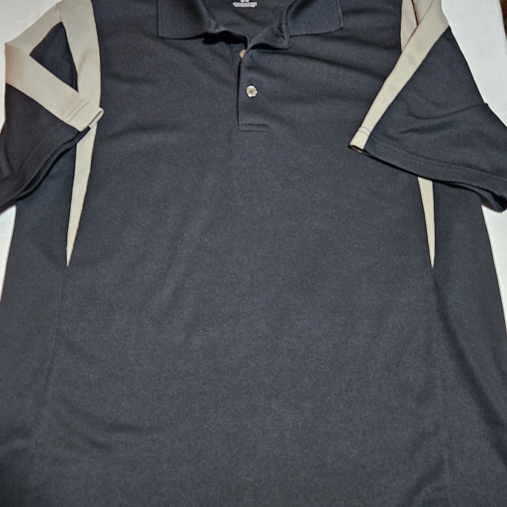 Grand Slam Black Polo with Cream Stripes